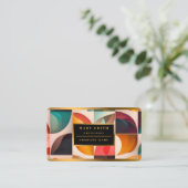 Carte De Visite Collection Abstraite de Carrés populaires Retro (Debout devant)