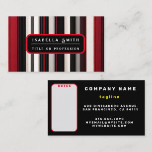 Carte De Visite Collection Abstraite Red Black Lines tendance