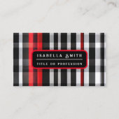 Carte De Visite Collection Abstraite Red Black Plaid (Devant)