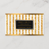 Carte De Visite Collection Boho Stripes Parties scintillant Verte  (Devant)