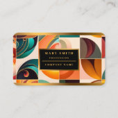 Carte De Visite Collection Carré Abstraite Retro tendance (Devant)
