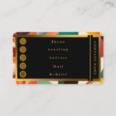 Carte De Visite Collection Carré Abstraite Retro tendance (Dos)