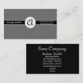 Carte De Visite Collection Cercle solide Monogramme (Devant / Derrière)