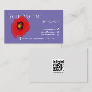 Carte De Visite Collection Coquelicot Aquarelle Standard BC