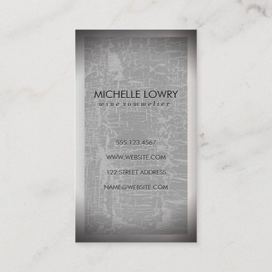 Carte De Visite Collection de bouteilles de vin (Dos)