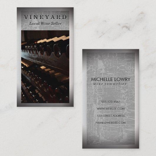 Carte De Visite Collection de bouteilles de vin (Devant / Derrière)