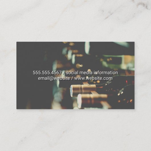 Carte De Visite Collection de bouteilles de vin (Dos)