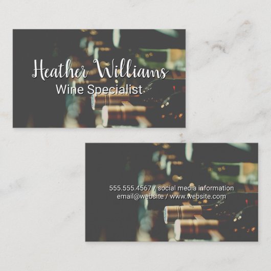Carte De Visite Collection de bouteilles de vin (Devant / Derrière)