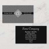 Carte De Visite Collection de diamants solides Monogrammes (Devant / Derrière)