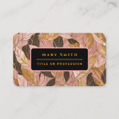 Carte De Visite Collection de Feuilles de Boho Rouge Rose Populair (Devant)