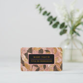 Carte De Visite Collection de Feuilles de Boho Rouge Rose Populair (Debout devant)