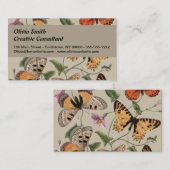 Carte De Visite Collection de la papillon Moth Nature Dessin (Devant / Derrière)