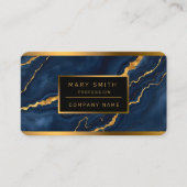 Carte De Visite Collection de marbre bleu bleu marine (Devant)