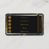 Carte De Visite Collection de marbre bleu bleu marine (Dos)