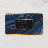 Carte De Visite Collection de marbre bleu or de la marine moderne (Devant)