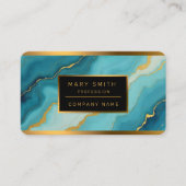 Carte De Visite Collection de marbre bleu turquoise moderne (Devant)