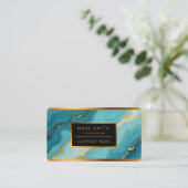 Carte De Visite Collection de marbre bleu turquoise moderne (Debout devant)