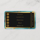 Carte De Visite Collection de marbre bleu turquoise moderne (Dos)