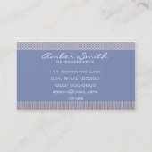 Carte De Visite Collection De Points Et De Bandes Simples (Bleu) (Dos)