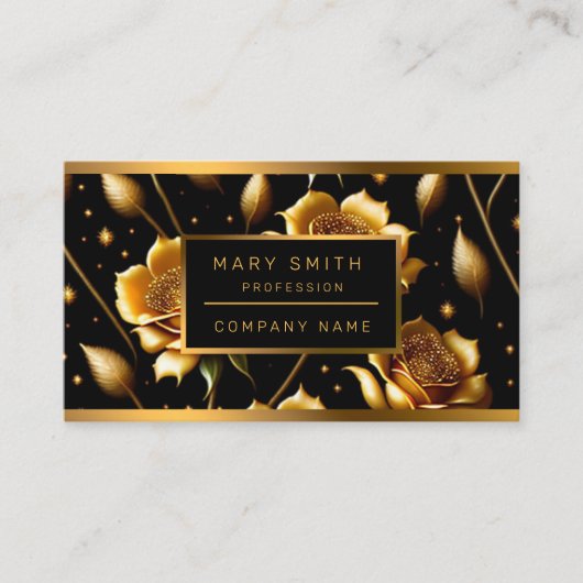 Carte De Visite Collection de Roses d'or Boho de luxe moderne (Devant)