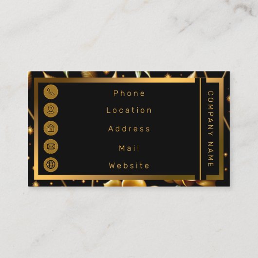 Carte De Visite Collection de Roses d'or Boho de luxe moderne (Dos)