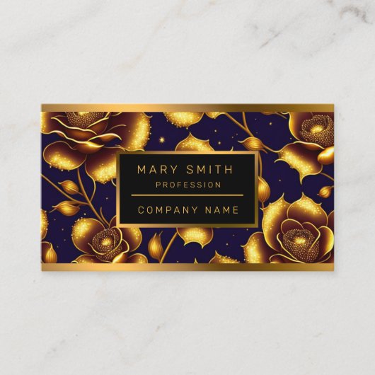 Carte De Visite Collection de Roses d'or Boho moderne (Devant)