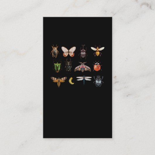 Carte De Visite Collection d'insectes Papillon mouche abeille Lady (Devant)