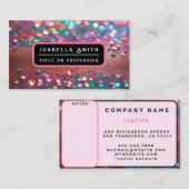 Carte De Visite Collection Holographique Opale parties scintillant (Devant / Derrière)