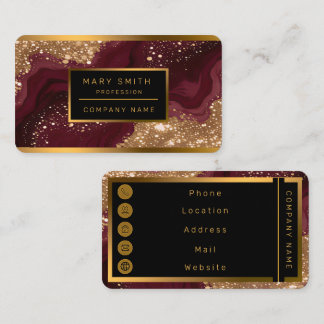 Carte De Visite Collection Luxueuse Bourgogne Or Tendance