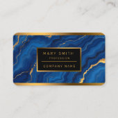 Carte De Visite Collection moderne de marbre Royal Blue Gold (Devant)