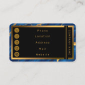 Carte De Visite Collection moderne de marbre Royal Blue Gold (Dos)
