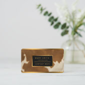 Carte De Visite Collection moderne Vache Faux Cuir Élégante (Debout devant)