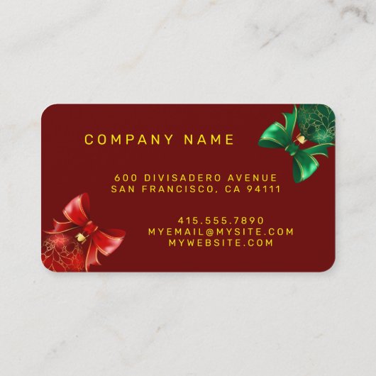 Carte De Visite Collection populaire Noël Neon Holiday (Dos)