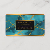 Carte De Visite Collection tendance en marbre bleu turquoise (Devant)