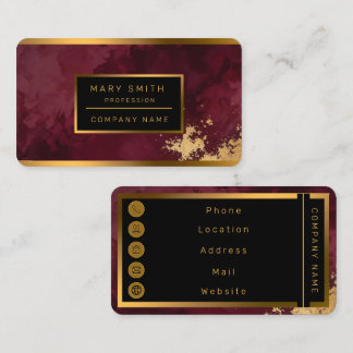 Carte De Visite Collection Tendance Luxe Or Bourgogne