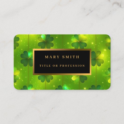 Carte De Visite Collection verdoyante St Patrick's Day Clover (Devant)