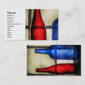 Carte De Visite Collector - Bouteilles - Deux bouteilles de vin vi (Devant / Derrière)