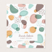 Carte De Visite Coller les couleurs Motif de formes organiques (Extérieur déplié)