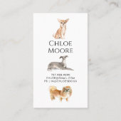 Carte De Visite Collie Bordure Mignonne Pet Sitter Chien Walker (Dos)