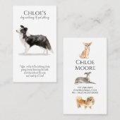 Carte De Visite Collie Bordure Mignonne Pet Sitter Chien Walker (Devant / Derrière)