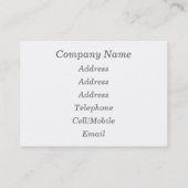 CARTE DE VISITE COLLIE FRONTALIÈRE (Dos)