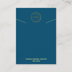 Carte De Visite Collier Afficher Ajouter Votre Logo Bleu