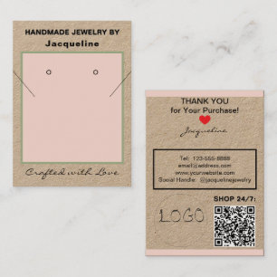 Carte De Visite Collier Boucles d'oreilles Logo Site Web QR Code K