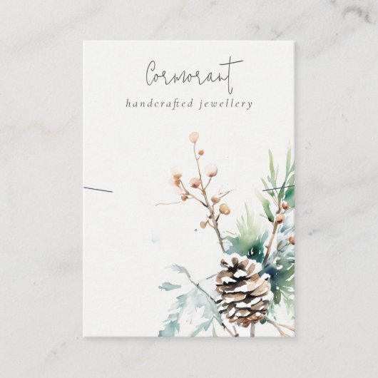 Carte De Visite Collier Chic Blush neige hiver Berries (Devant)