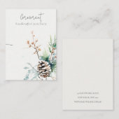 Carte De Visite Collier Chic Blush neige hiver Berries (Devant / Derrière)