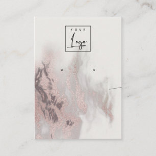 Carte De Visite Collier d'agate or rose Écran du logo