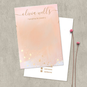 Carte De Visite Collier d'aquarelle en terre cuite or