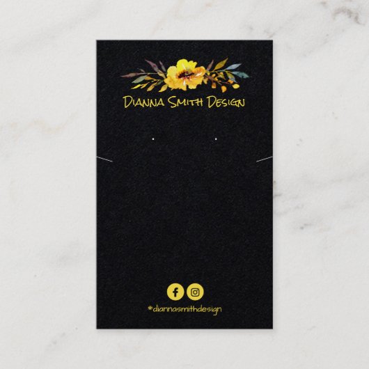 Carte De Visite Collier De DO-IT-YOURSELF Jaune Noir Et Détenteur (Devant)