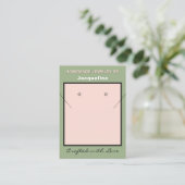 Carte De Visite Collier de perles roses Sage Logo Code QR du site (Debout devant)