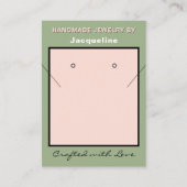 Carte De Visite Collier de perles roses Sage Logo Code QR du site (Devant)
